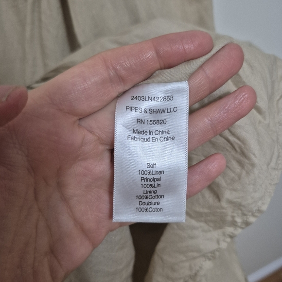 Veronica Beard Women's Neutral Lux Beige Hawken Tiered Linen Mini Dress Size 8 - Picture 11 of 11